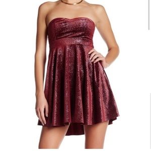 NWT Free People Stretch Velvet Shattered Foil Flare Convertible Strapless Dress